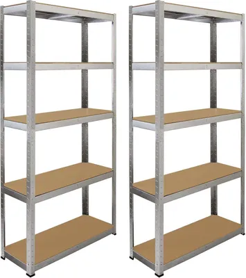 Zdjęcie produktu dla Monster Racking 2 x Galwix – regał do dużych obciążeń, regał magazynowy, regał garażowy, regał stalowy, regał przemysłowy, regał warsztatowy, regał modułowy, regał metalowy, 75 cm (dł.) x 30 cm (szer.) x 150 cm (wys.) – w 100% bezśrubowy