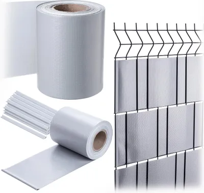 Image de Bande brise-vue pour clôture - Ruban pour clôture - 19 cm x 35 m - Gris clair