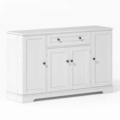 Produktbild von Flieks Sideboard Küchenschrank, Anrichte Küchenbuffet mit verstellbare Ablagen, Aufbewahrungsschrank für Küche, Wohnzimmer, Esszimmer, Weiß