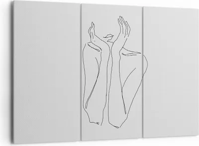 Produktbild von Bild auf Leinwand - Leinwandbild - 3 Teile - Träumerei Frau Skizze - 165x110cm - Wand Bild - Wanddeko - Wandbilder - Leinwanddruck - Bilder - Wanddekoration - Leinwand bilder - CE165x110-4414