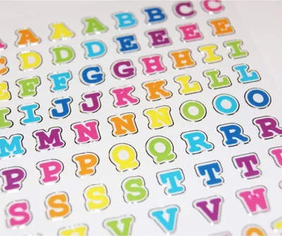 Produktbild von 80 Sticker Alphabet - Regenbogen - 1 cm