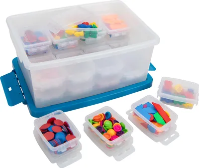 Produktbild von Betzold Aufbewahrungsboxen-Set, weiß-transparent, 25-teilig