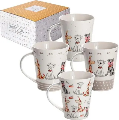 Produktbild von Famanu Kaffeetassen mit Hundenmotiven - Set von 4