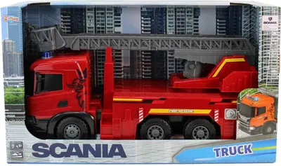 Zdjęcie produktu dla Zabawkowy wóz strażacki Scania ze światłem i dźwiękiem 2-Play