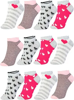 Produktbild von 12 Paar Mädchen Kurzsocken - Mix- Mehrfarbig
