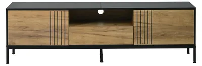 Image de Meuble TV effet chêne 2 portes et 1 tiroir 170x35x50cm