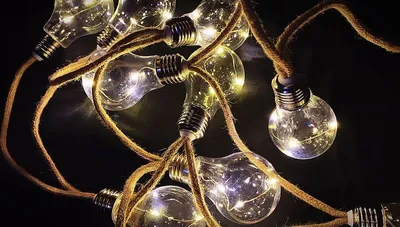 Immagine prodotto di Catena luminosa Strend Pro Solar Bulb, 10x LED, a forma di lampadina, solare, L-3,8 m