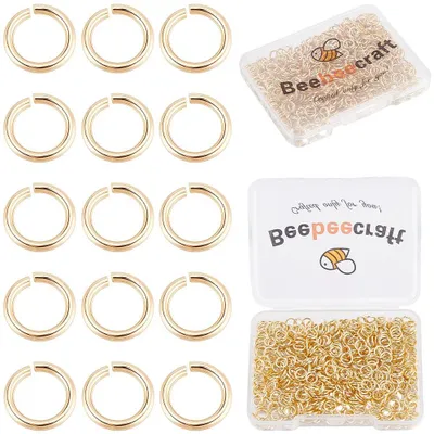 600 goldene Verbindungsringe 5,5 mm, 14K vergoldet, offene Ringe