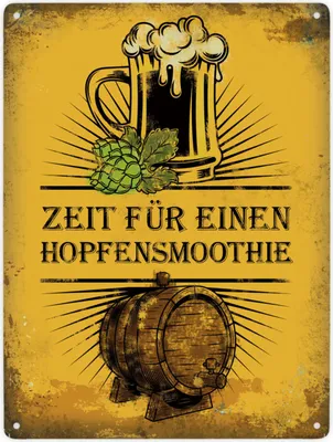 Produktbild von Zeit für einen Hopfensmoothie Metallschild XXL Schild Blechschild