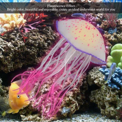 Image de Décoration d'aquarium, méduse artificielle, méduse de simulation, méduse d'aquarium, ornement d'aquarium, méduse en silicone