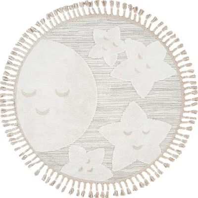 Produktbild von Kinderteppich weich mit Sternenmuster weiß 130x130