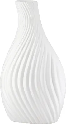 Produktbild von Gilde Vase, organisch, "Faro", Keramik, weiß, VE 3, L. 8 cm, B. 15.5 cm, H. 29 cm 58164 4063387581643