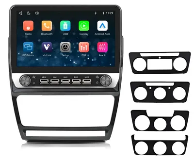 Imagen del producto de Radio para coche de 10.1 pulgadas, compatible con Skoda Octavia II (1Z3, 1Z5) de 2008 a 2013, con dos mandos giratorios, CarPlay y Android Auto inalámbricos, Bluetooth y sistema Linux