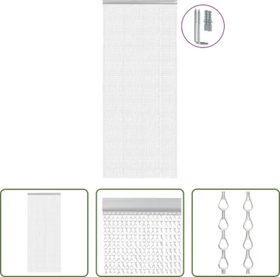 Obrázok produktu pre The Living Store reťazový záves na dvere 90x212 cm hliník