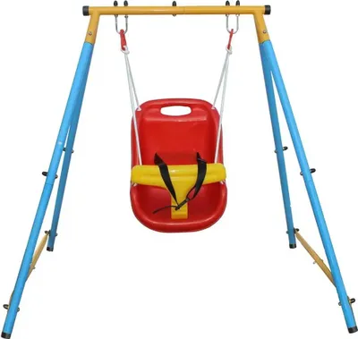 Image de Siège suspendu pour bébé - Balançoire 3 en 1 - Corde réglable - Ceinture de sécurité - Pour l'intérieur et l'extérieur - Bleu