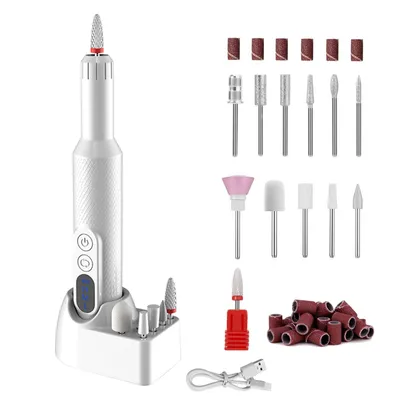 Produktbild von MODFU Elektrisch Nagelfräser Set 20000 U/min Nagelbohrer Maniküre Pediküre Fußpflegegerät Nagelstudio Weiß