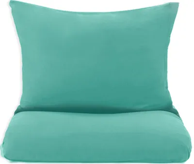 Produktbild von Bettwäsche Bettgarnitur Bettbezug 100% Baumwolle 155x220 135x200 200x200 200x220, Farbe:Türkis, Grösse:2tlg. 155 x 220 cm