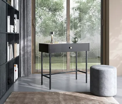 Produktbild von Loft Schminktisch DIVA mit Schublade schwarz matt mit Lamellen (Schwarz matt)