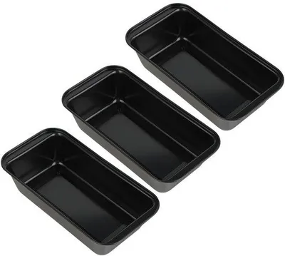 Productafbeelding van Ibenzoa® 3-delige set bakvormen van koolstofstaal, 25 x 13 x 6 cm, met voedselveilige antiaanbaklaag – voor brood, cake en toast