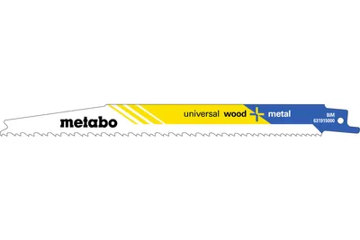 Produktbild von Metabo 631915000, Säbelsägeblatt, Metall, Holz, Blau, Weiß, Gelb, 1,25 mm, 20 cm, 1 Stück(e)