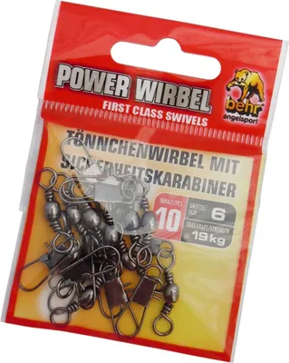 Produktbild von Tönnchenwirbel mit Sicherheitskarabiner 10 Stück Gr. 6