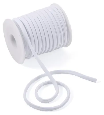 Imagen del producto de Cinta Elástica 5mm Blanca - Cinta Elástica Plana - Cinta de Nylon Suave - Rollo de 20 Metros - Para Coser y Manualidades - Buena Elasticidad