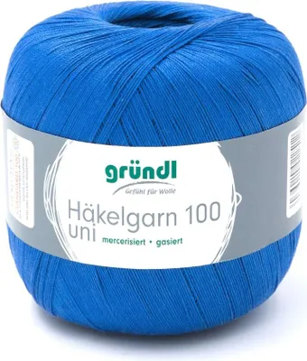 Produktbild von Gründl Häkelgarn 100 Filethäkeln 100% Baumwolle 100g/566m NS 1,5-2 mm Stärke 10 royalblau (130)