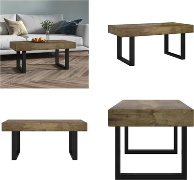 Obrázek produktu pro vidaXL Konferenční stolek tmavě hnědý a černý 90x45x40 cm MDF a železo - Konferenční stolek - Konferenční stolky - Odkládací stolek - Rozkládací stolek