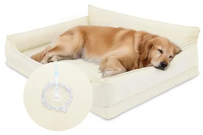 Immagine prodotto di Cuccia ortopedica per cani, realizzata in ecopelle, dimensioni L: 111x81x21 cm, impermeabile, facile da pulire, antiscivolo