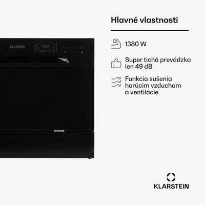 Obrázok produktu pre Klarstein - mini umývačka riadu, na 6 súprav, 6 programov, s pripojením na vodu