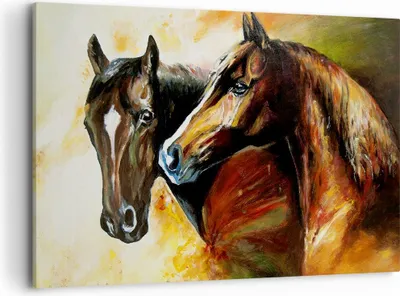 Produktbild von Bild auf Leinwand - Leinwandbild - Pferd Natur Tier - 100x70cm - Wand Bild - Wanddeko - Wandbilder - Leinwanddruck - Bilder - Kunstdruck - Wanddekoration - Leinwand bilder - Wandkunst - AA100x70-3482