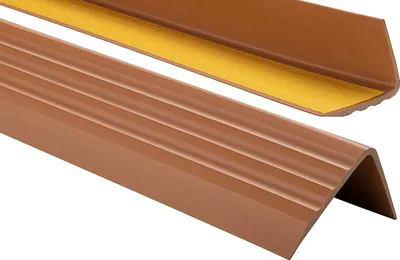 Produktbild von ProfiPVC Treppenkantenprofil PVC 50x40mm 1 m selbstklebend Anti-Rutsch Treppenkanten-Schutzprofil, Bernsteinfarbe