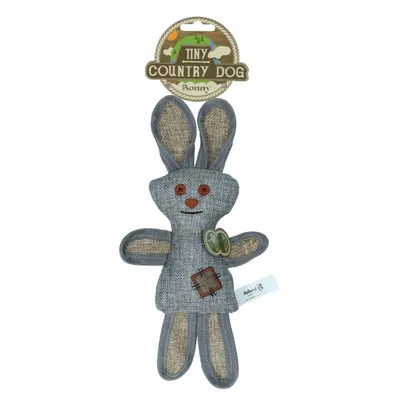 Produktbild von Hundespielzeug Tiny Bonny aus recyceltem Canvas, doppelt genäht, mit Quietscher ca. 27 cm
