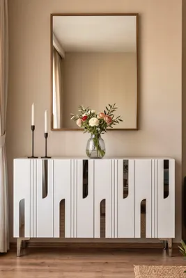Obrázok produktu pre Skye Decor, kvalitná konzolová zostava (3-dielna) v prevedení "Sapphire Oak" | 100% melamín | Moderný dizajn