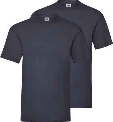 Produktbild von Doppelpack Fruit of the Loom Valueweight T-Shirt + GRATIS MyShirt Stoffbeutel Farbe: deep navy Größe: S