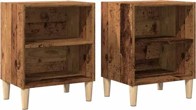 Immagine prodotto di vidaXL Comodini 2 pz. Aspetto legno recuperato 40x30x50 cm materiale a base di legno