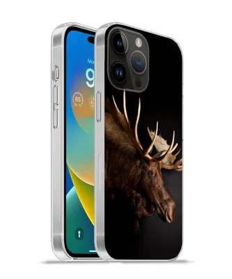 Produktbild von MuchoWow® Handyhülle Schutzhülle Hülle für Apple iPhone 14 Pro Max Elch - Geweih - Porträt Silikon Softcase Handy Hülle - Hardcover