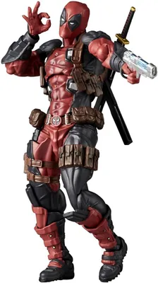 Zdjęcie produktu dla Kaiyodo Revoltech Amazing Yamaguchi Deadpool Ver. 2.5 – Figurka akcji, całkowita wysokość ok. 170 mm, bez określenia skali, wykonana z PVC i ABS, ręcznie malowana figurka kolekcjonerska z podstawką