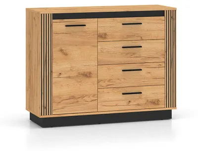 Produktbild von Buffet Solal mit 4 Schubladen und 1 Tür, Holzoptik, 115cm