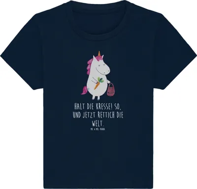Produktbild von Mr. & Mrs. Panda Babyshirt Einhorn Gemüse 6. - 12. Monat - French Navy - Geschenk, Biomarkt, Einhörner, Baby T-Shirt, Unicorn, Oberteil, , Kinder, Wochenmarkt