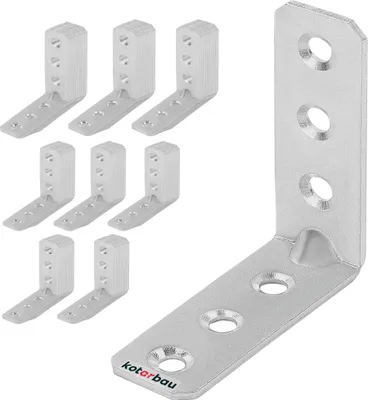 Zdjęcie produktu dla KOTARBAU® Zestaw 100 laczników katowych 60 x 60 x 20 mm katownik stalowy koralikowy otwory montazowe katownik meblowy ocynkowany wytrzymaly lacznik do drewna katownik montazowy katownik krzeselkowy