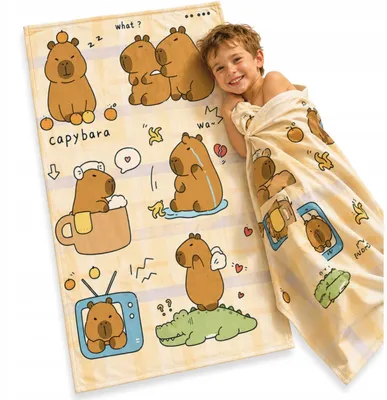 Produktbild von Capybara Strandtuch 70x140 cm – Schnelltrocknendes Mikrofaser Badetuch für Strand, Schwimmbad und Urlaub