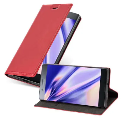 Obrázek produktu pro Cadorabo pouzdro pro Sony Xperia XZ PREMIUM Protective Case v červené barvě Kryt na mobilní telefon s magnetickým zavíráním