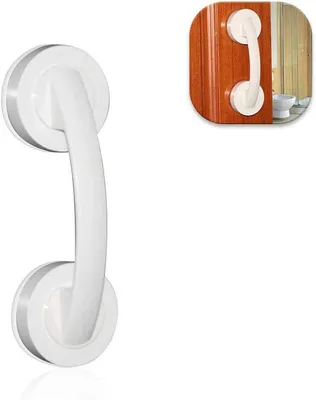 Image de Poignée d'aspiration - Barrière de sécurité pour douche - Aide pour la salle de bain - Puissance d'aspiration exceptionnelle - Longueur : 19 cm - Jaune