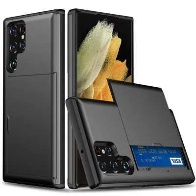 Produktbild von INF Schutzhülle kompatibel mit Samsung S21 Ultra mit Kartenfach - Schwarz Samsung Galaxy S21 Ultra