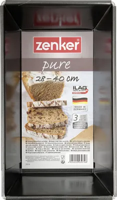 Immagine prodotto di Zenker Pure Universal-Brotbackform Ausziehbar, Brot Form, Backform, Kuchenform, Ilag Special, Schwarz, L 28-40 cm, 3974