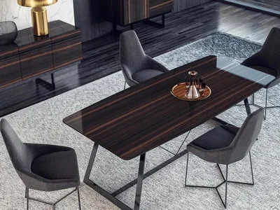 Obrázek produktu pro Jídelní set 7 ks jídelní stůl 4x židle design komoda příborník