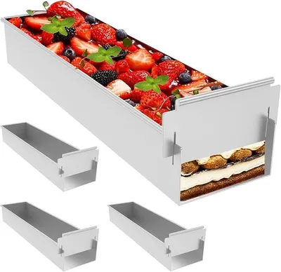 Imagen del producto de 4 moldes de aluminio para tiramisú, ideales para pasteles y tartas
