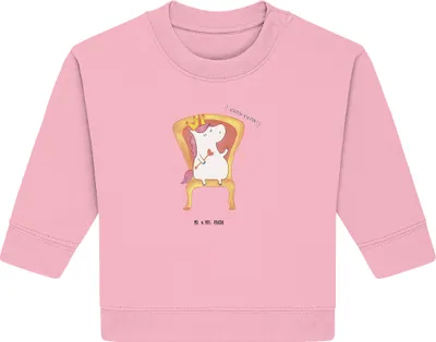 Produktbild von Mr. & Mrs. Panda Organic Baby Pullover Einhorn Prinzessin 12. - 18. Monat - Baumwolle Pink - Geschenk, Geburtstagsgeschenk, Bullover, Geburtstag, Unicorn
