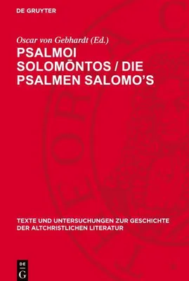 Produktbild von Psalmoi Solom¿ntos / Die Psalmen Salomo's